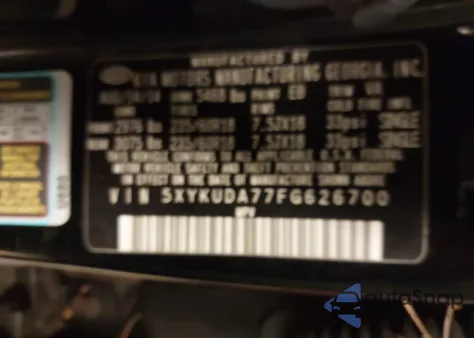 2015 Kia Sorento Ex V6 z USA, uszkodzony, nr VIN 5XYKUDA77FG626700